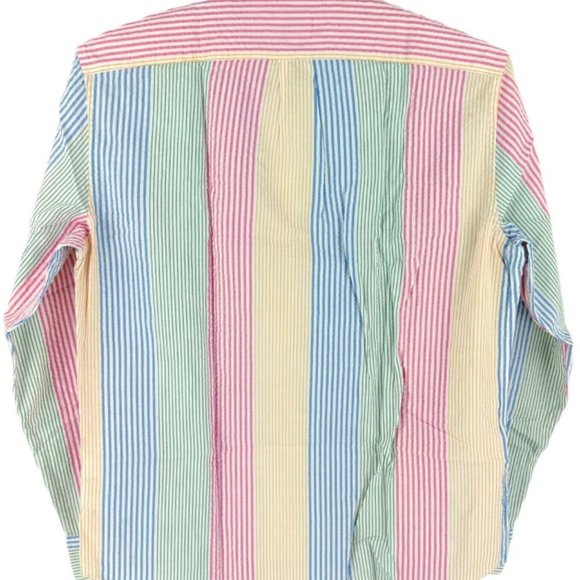 J Crew Slim Seersucker Shirt in Awning Stripe Multi Color (Medium) New with Tag - Picture 7 of 11